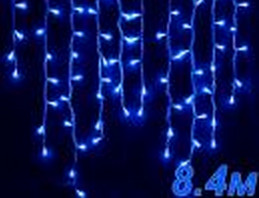 Светодиодная бахрома синяя 8,4м